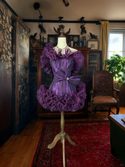 formaldressy-Purple Unique Tulle Princess Short Formal Homecoming Dress Birthday Party Dress gh5357