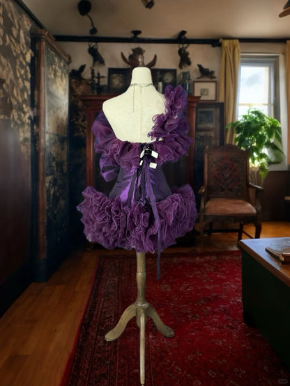 formaldressy-Purple Unique Tulle Princess Short Formal Homecoming Dress Birthday Party Dress gh5357