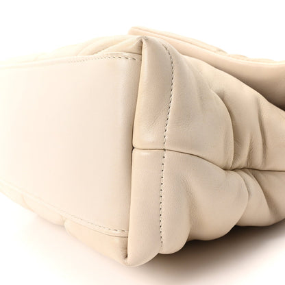 Lambskin Quilted Small Loulou Puffer Monogram Chain Satchel Crema Soft