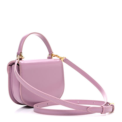 Shiny Calfskin Triomphe Mini Besace Clea Pastel Pink