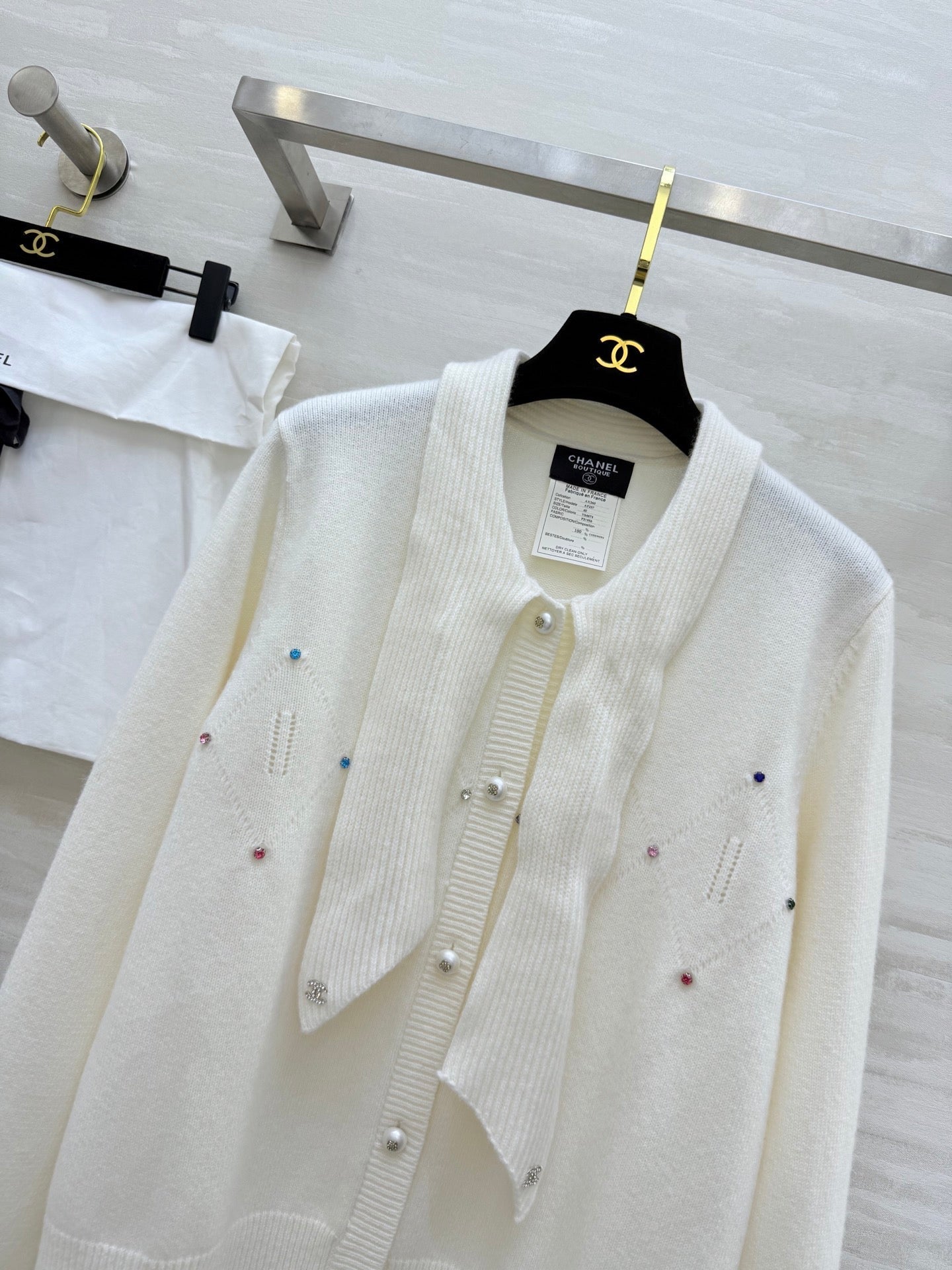 CC Pleated Shirt White Cotton Linen 343303