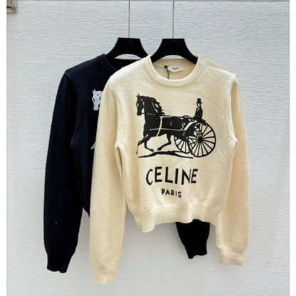 Celine 25 Horse Knit Sweater Wool 294034
