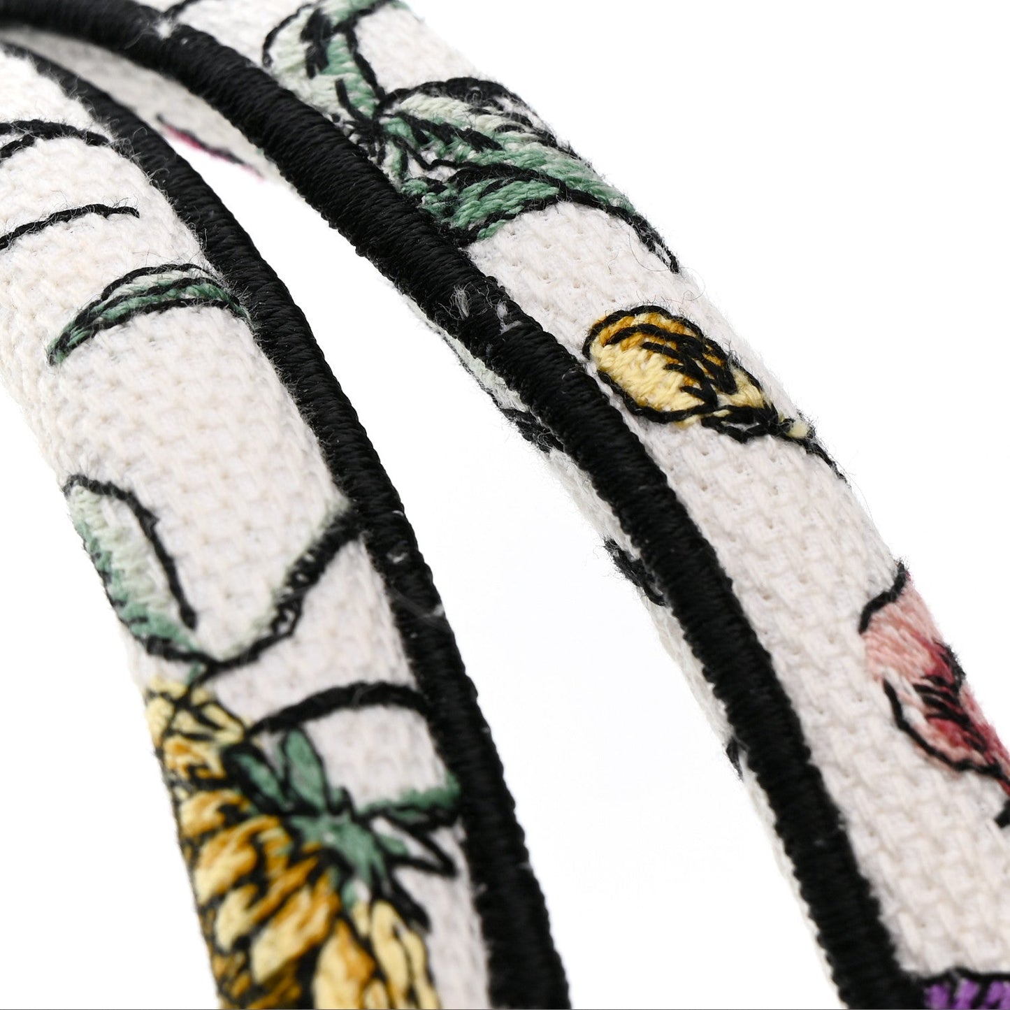 Canvas Embroidered Large Florilegio Book Tote White Multicolor