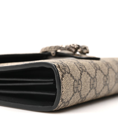 GG Supreme Monogram Mini Dionysus Chain Wallet Beige Black