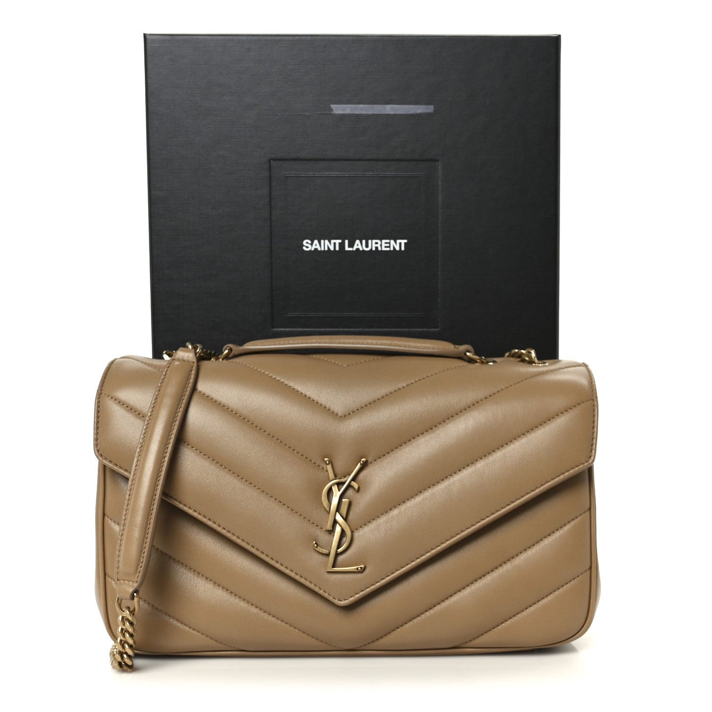 Lambskin Chevron Quilted Medium LouLou Natural Tan