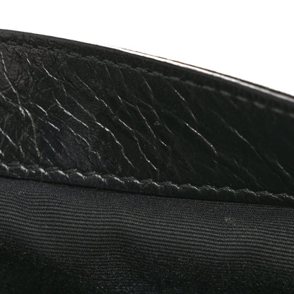 Crinkled Calfskin Matelasse Monogram Medium Niki Chain Satchel Black