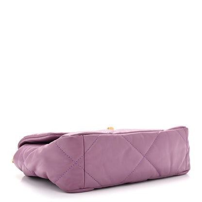 Goatskin Quilted Medium Chanel 19 Flap Purple