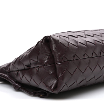 Nappa Intrecciato Dustbag Notte Shoulder Bag Dark Barolo Brass