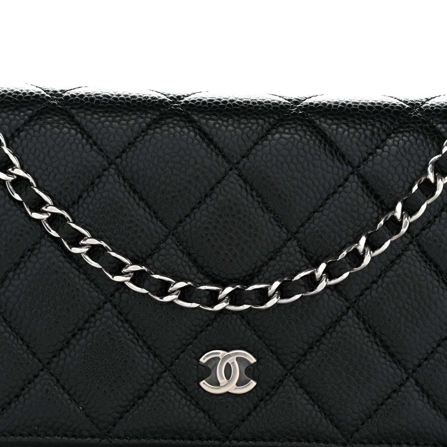 Caviar Quilted Wallet On Chain WOC Black