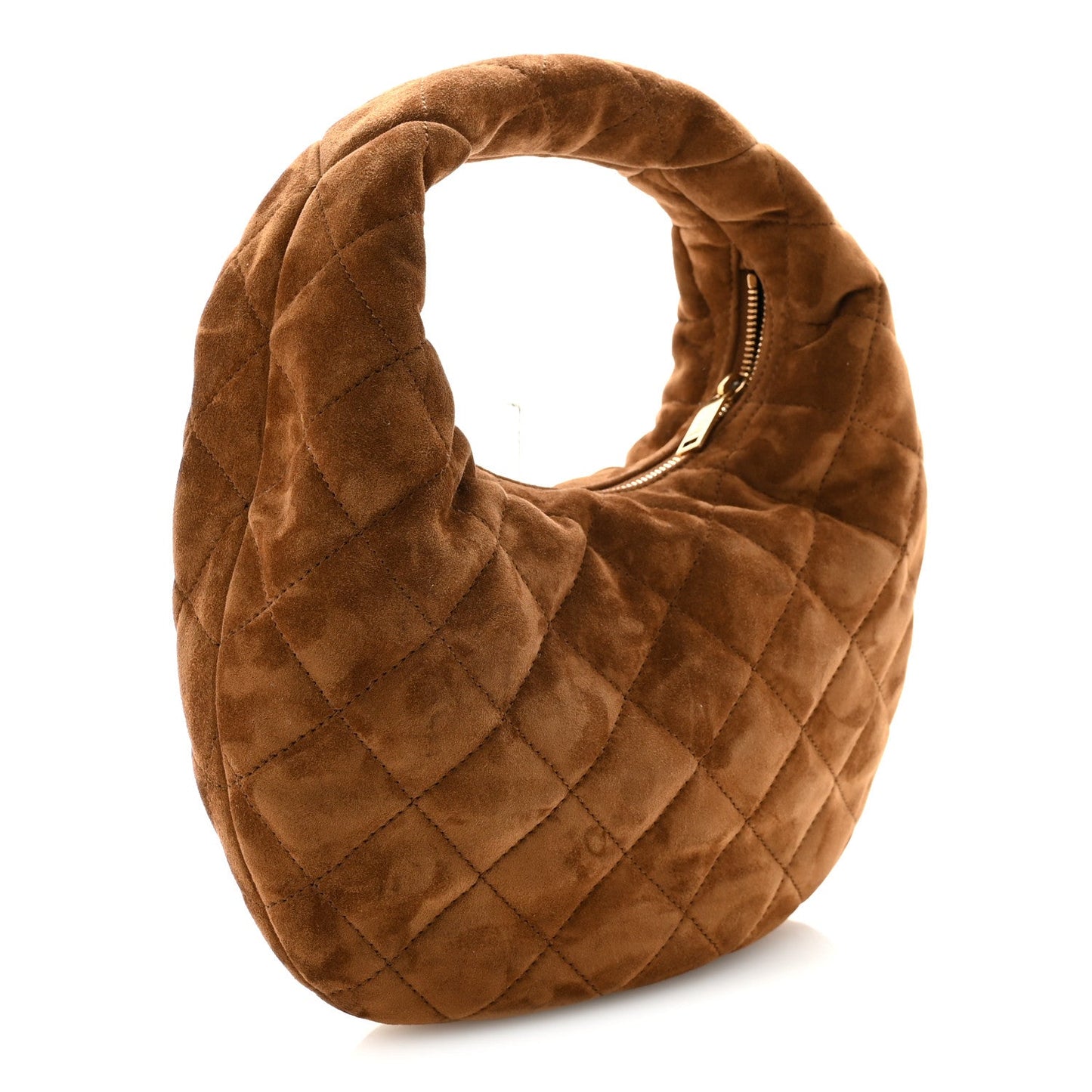Suede Quilted Icarino Bag Cognac