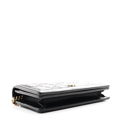 Calfskin GG Matelasse Chain Wallet Black