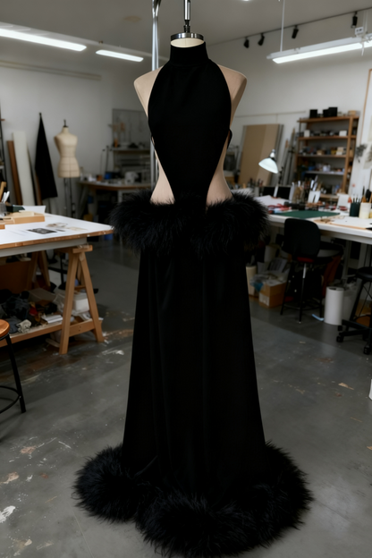 formaldressy-Sexy Long Fur Dress gh6162