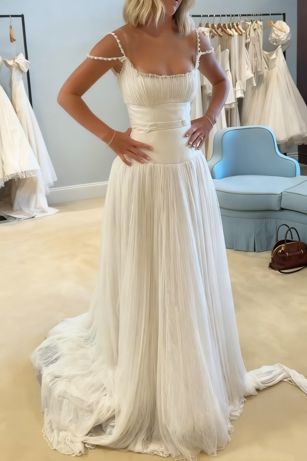 formaldressy-Long, floor-length tulle wedding dress/prom dress gh6177