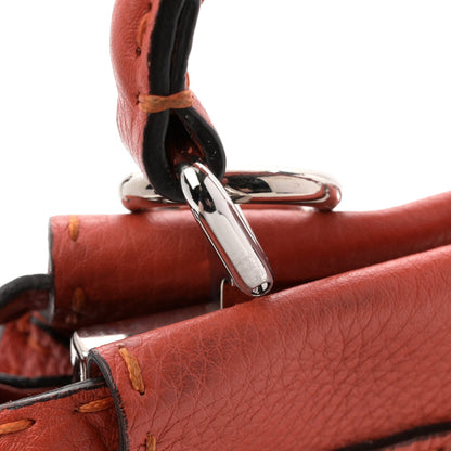 Cuoio Romano Selleria Mini Peekaboo Iconic Satchel Dark Orange