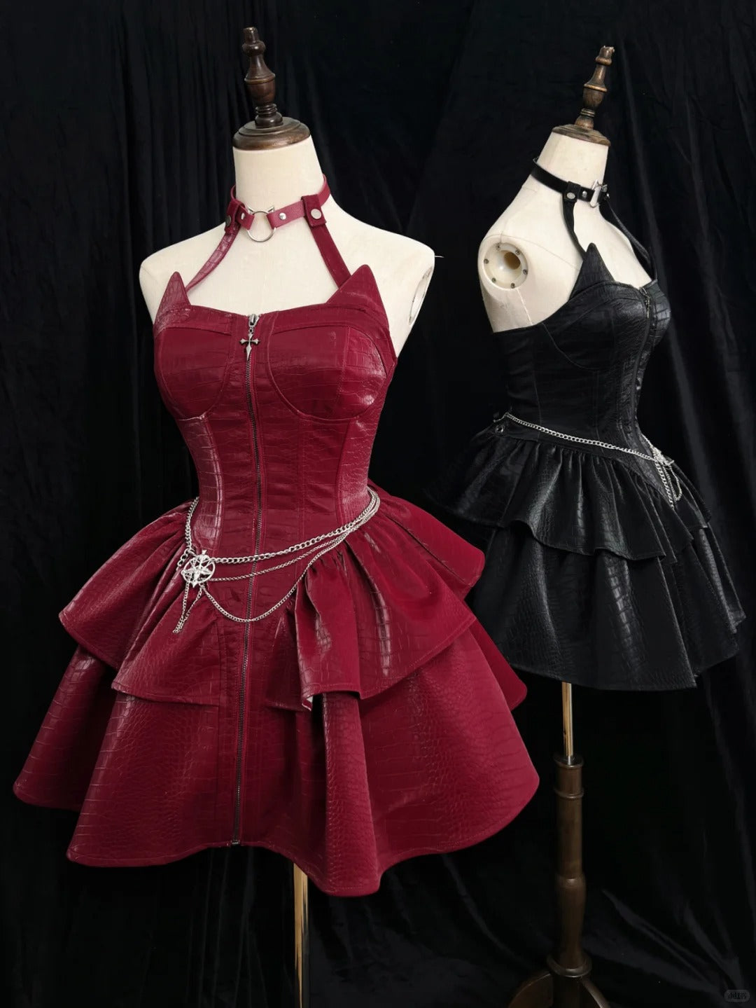 formaldressy-Black/Red Short Homecoming Dress Halloween Party Dress Halloween Costume Outfit Halloween gh5771