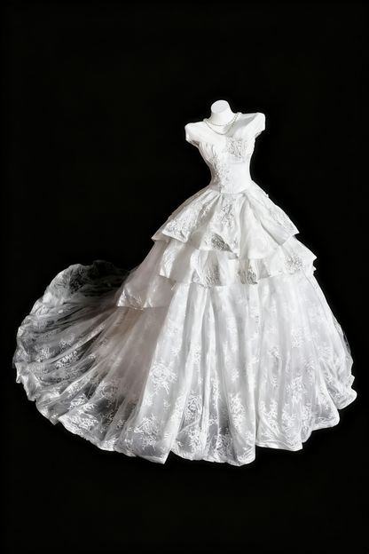 formaldressy-White, Gorgeous, And Exquisite Lace Long Wedding Dress gh6281