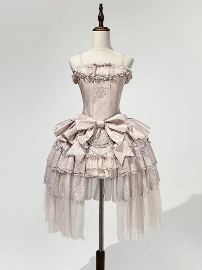 formaldressy-Pink Sweet Formal Princess Satin Short Homecoming Dress Birthday Party Dress gh5348