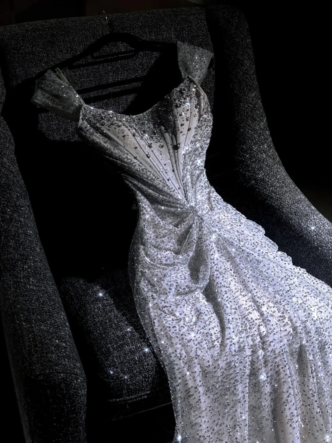 formaldressy--White gorgeous exquisite beaded long princess tulle prom dress ball gown gh5694