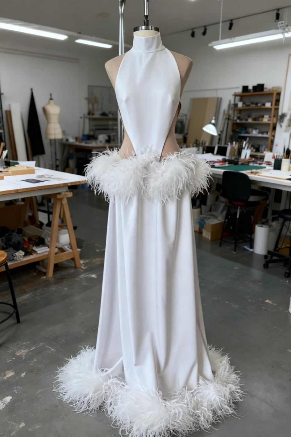 formaldressy-Sexy Long Fur Dress gh6162