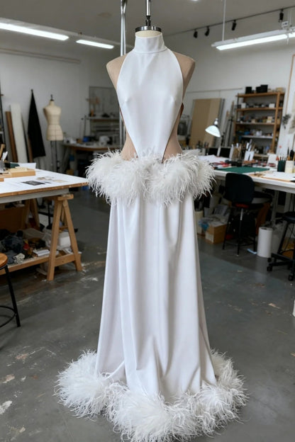 formaldressy-Sexy Long Fur Dress gh6162
