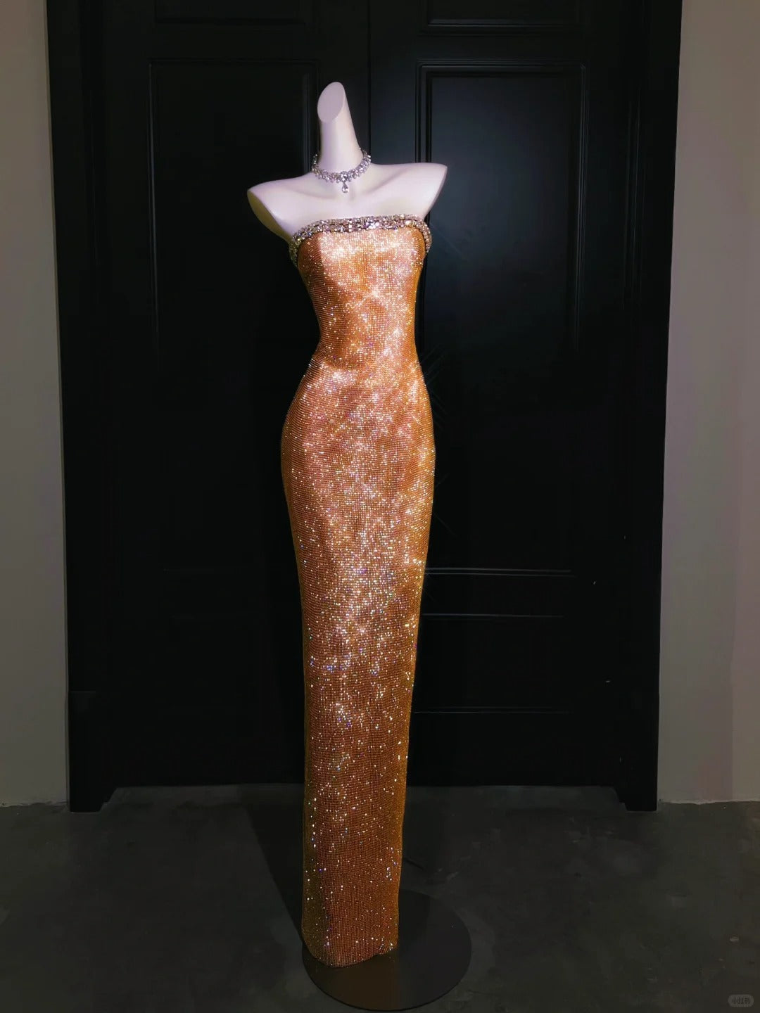 formaldressy--Super beautiful golden gorgeous glitter metal mermaid fishtail long prom dress gh5489