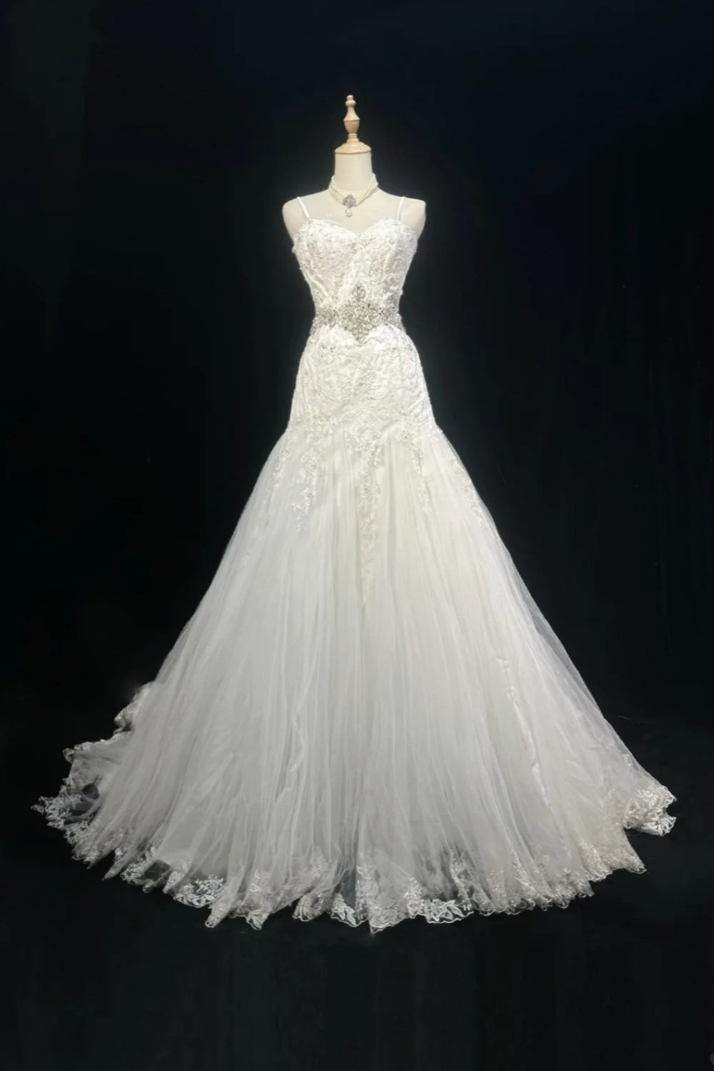 formaldressy-White, Exquisitely Beaded, Gorgeous Long Wedding Dress Tulle gh6242