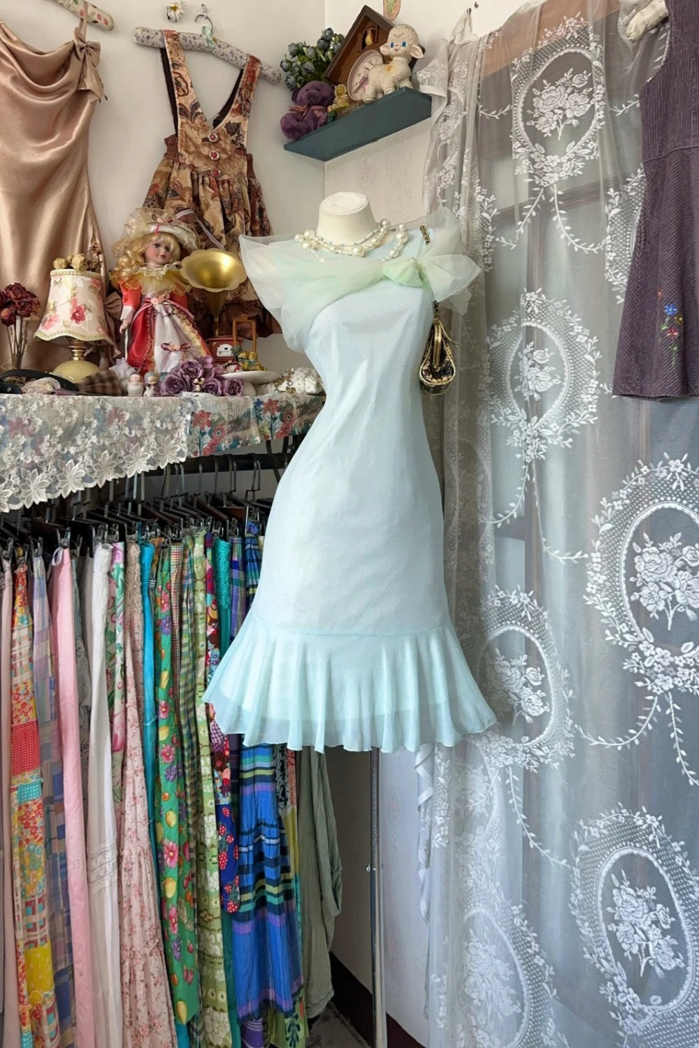 formaldressy-Retro Dress, Blue Dress, Short Dress gh6129
