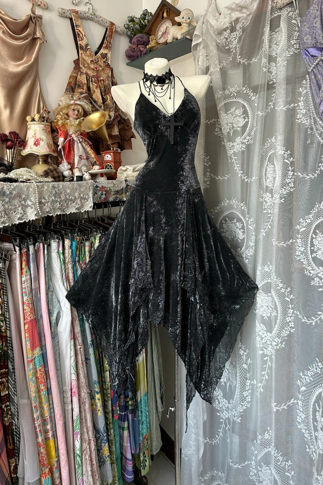 formaldressy-Black vintage short chiffon homecoming dress birthday dress gh5232