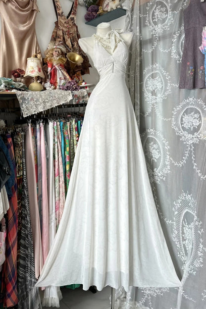 formaldressy-White Elegant Long Chiffon Prom Dress gh6235