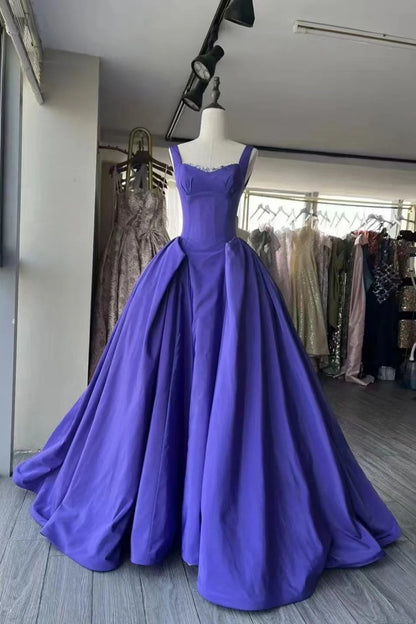 formaldressy- Purple Elegant Satin Long And Floor Prom Dress gh6214