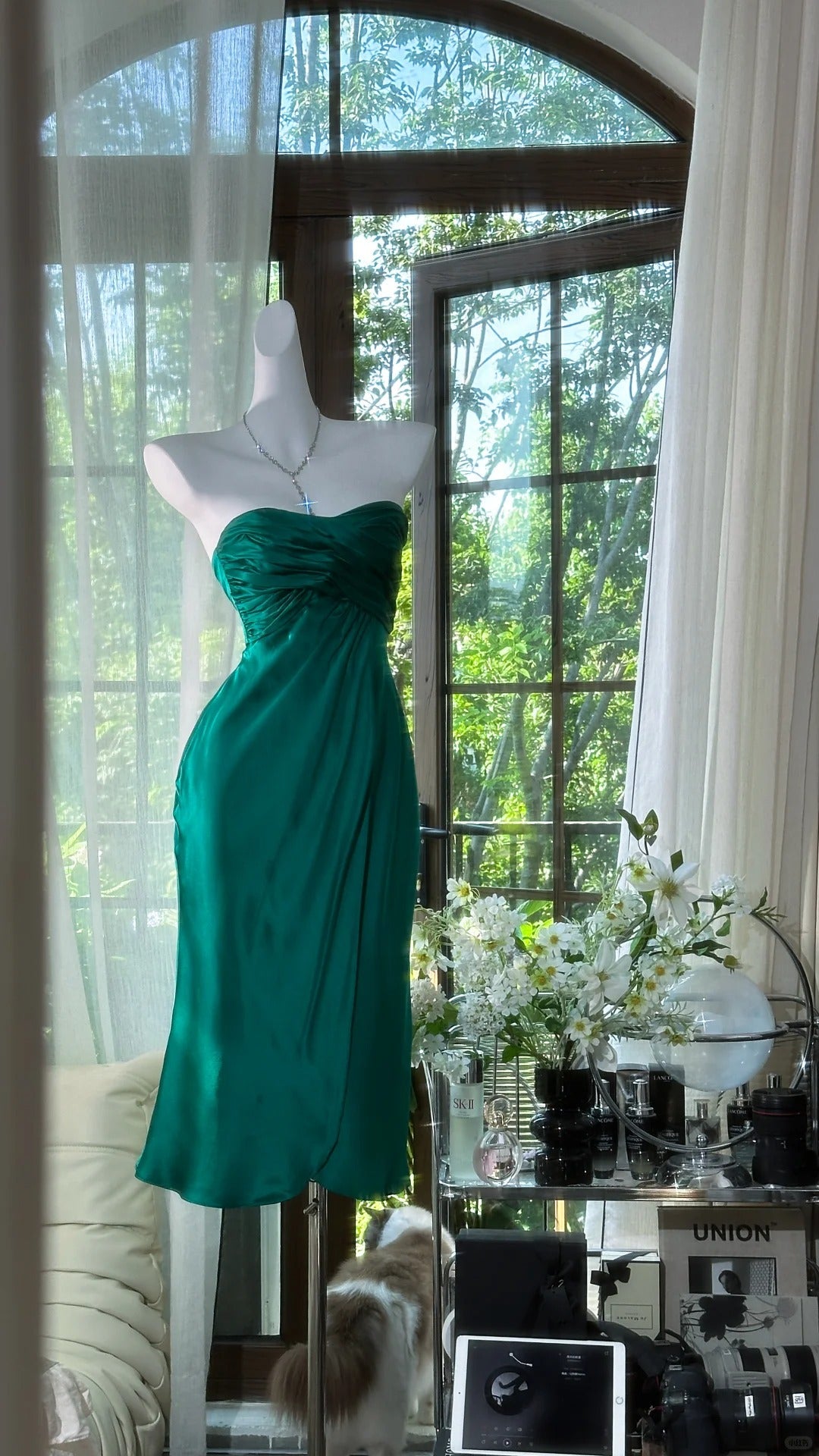 formaldressy-Dark green short chiffon homecoming dress birthday party dress gh5167