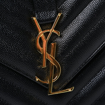 Grain De Poudre Matelasse Chevron Medium Monogram Satchel Black