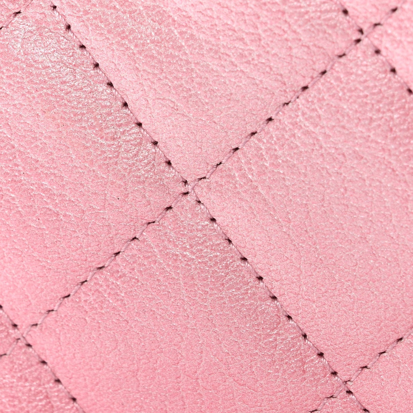 Iridescent Calfskin Quilted Wallet On Chain WOC Rose Pink