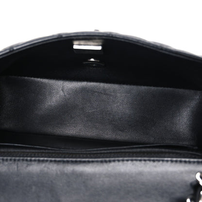 Lambskin Quilted Mini Rectangular Flap Black