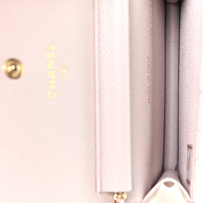 Caviar Quilted Miss Coco Clutch With Chain Light Purple