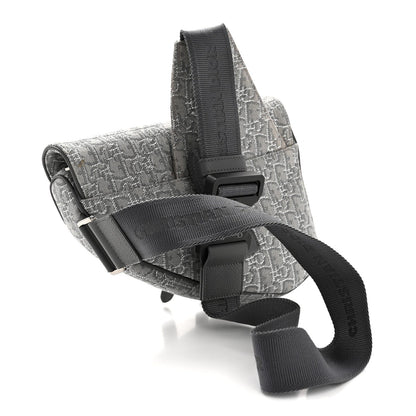 Oblique Mens Saddle Bag Grey