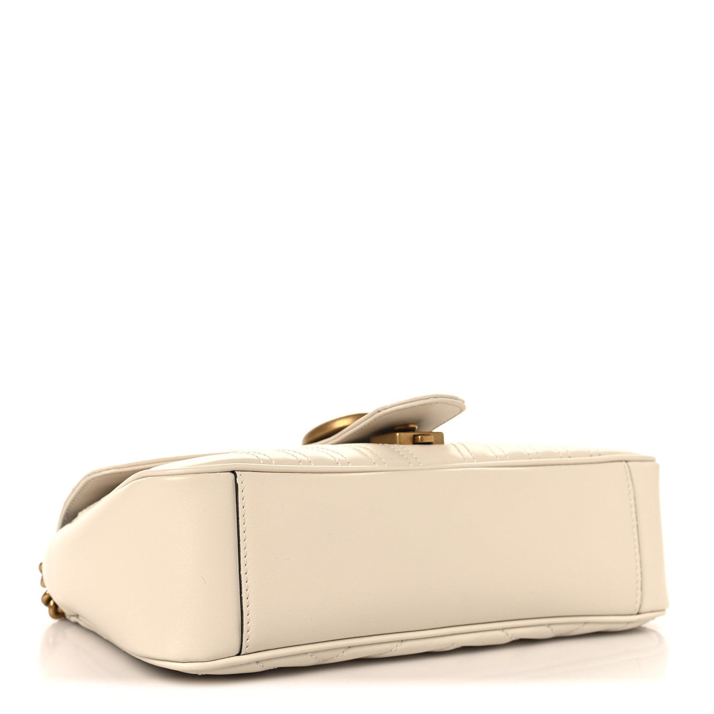 Calfskin Matelasse Small GG Marmont Shoulder Bag White