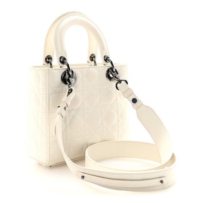 Lambskin Cannage Small My ABCDior Lady Dior White