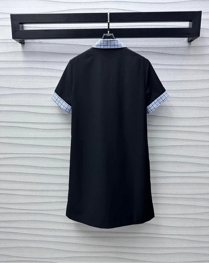 MIU 25S PATCHWORK PLAID DRESS 264573