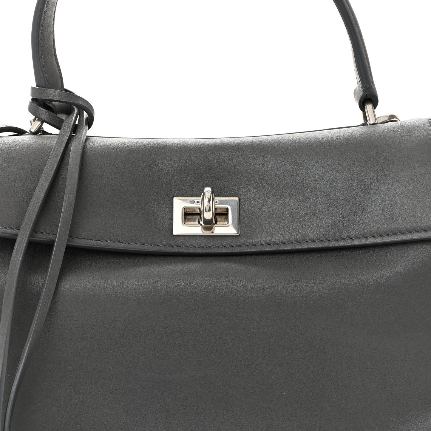 Natural Smooth Calfskin Mini Rodeo Top Handle Handbag Grey