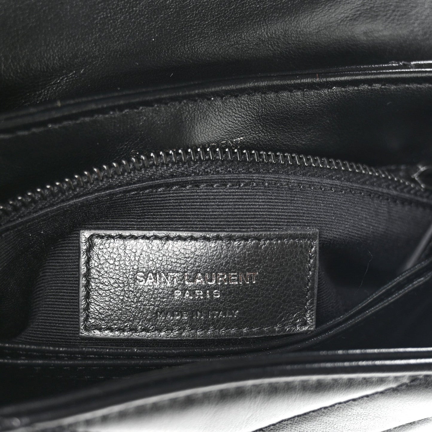 Calfskin Y Quilted Monogram Monochrome Toy Loulou Crossbody Bag Black