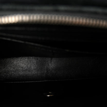Velvet Quilted Flap Backpack Black