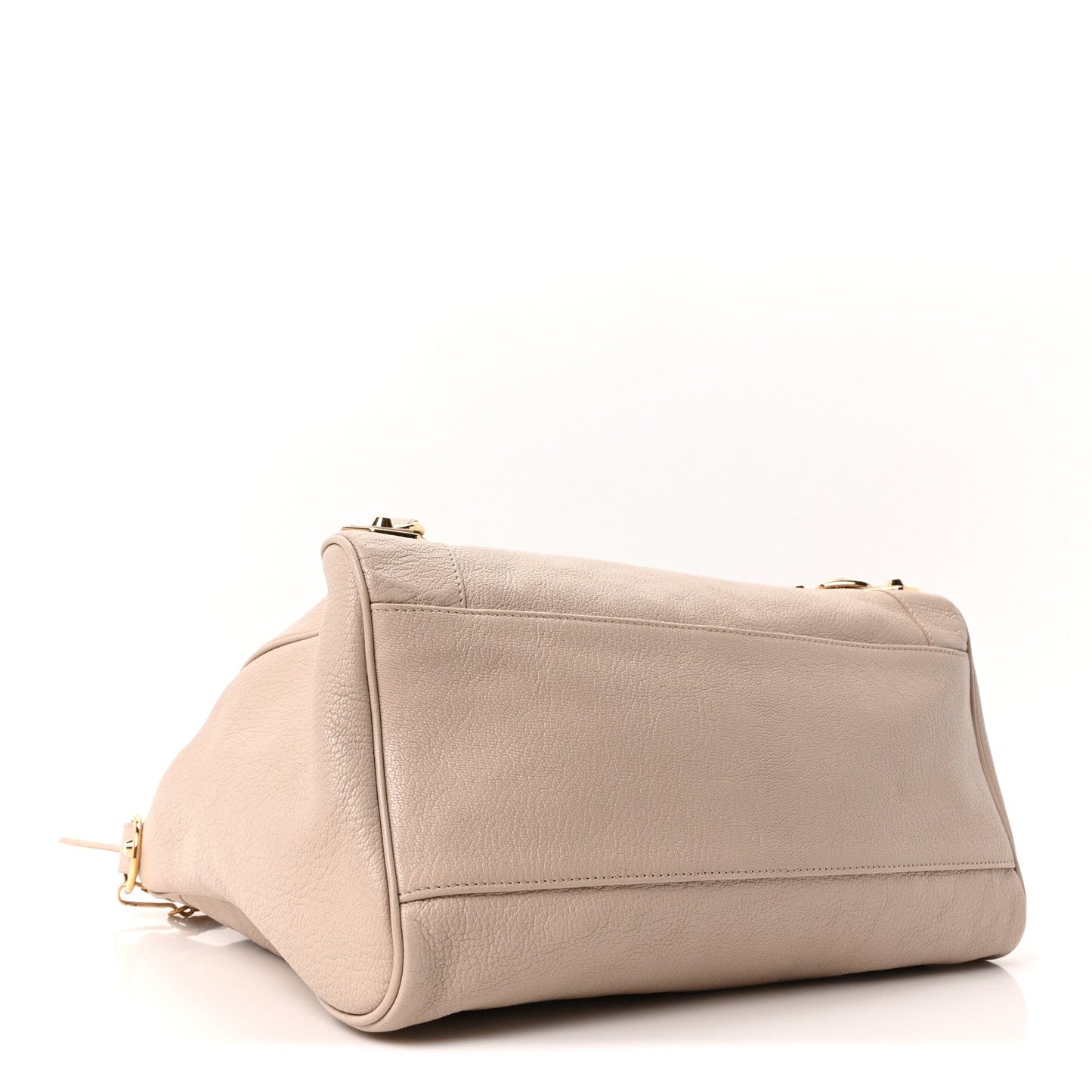 Chevre Gold Metallic Edge Hardware Velo Beige Praline