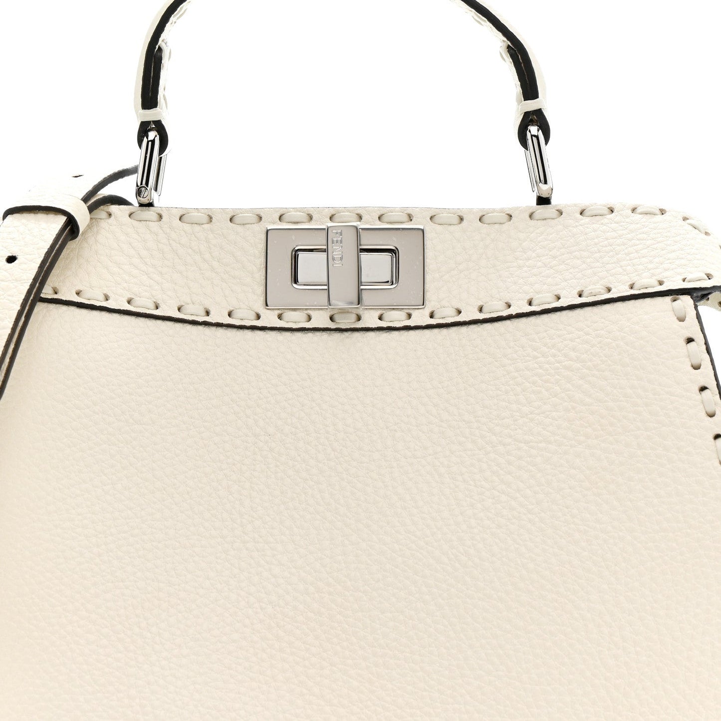Cuoio Romano Selleria Chamois Small Peekaboo I SEE U Satchel White