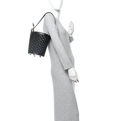 Nappa Intrecciato Small JJ Bucket Bag Black
