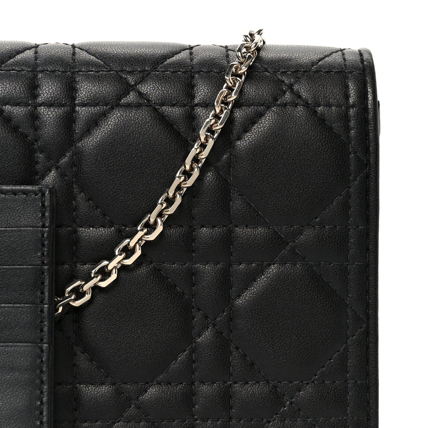Lambskin Cannage Lady Dior Pouch Black