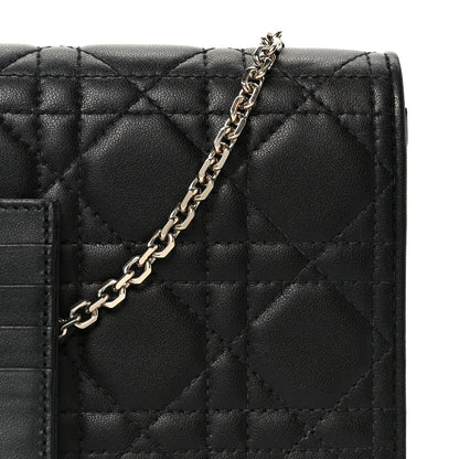 Lambskin Cannage Lady Dior Pouch Black