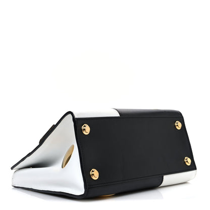 Calfskin Monogram Studded City Steamer PM Black White