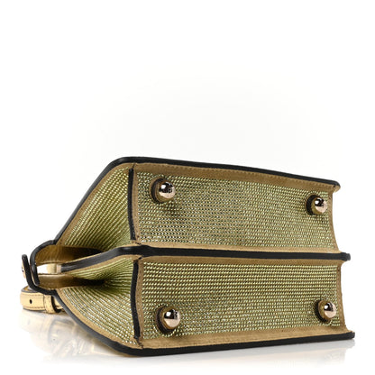 Crystal Vitello Laminato FF Petite Peekaboo I SEE U Satchel Crystal Platinum Light Gold
