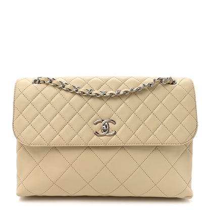 Calfskin Quilted In the Business Flap Bag Light Beige